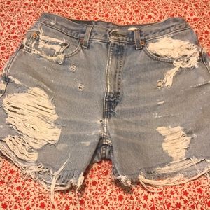 Vintage destroyed Levi cut offs